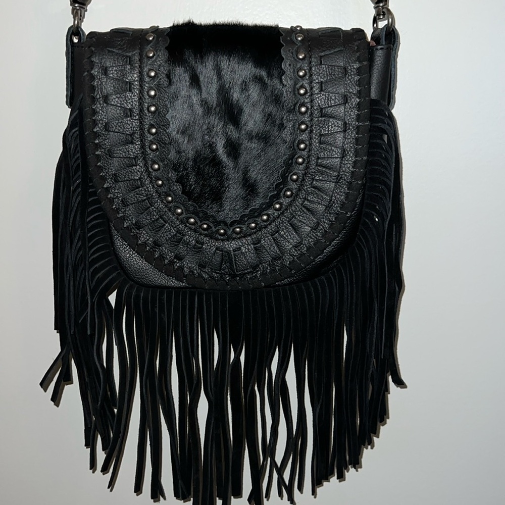 Montana West cowhide/suede Crossbody bag